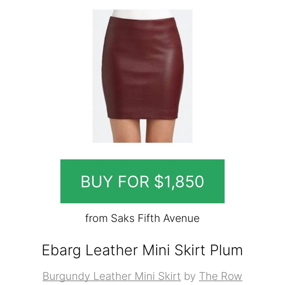 The Row Ebarg Leather Mini Skirt Plum